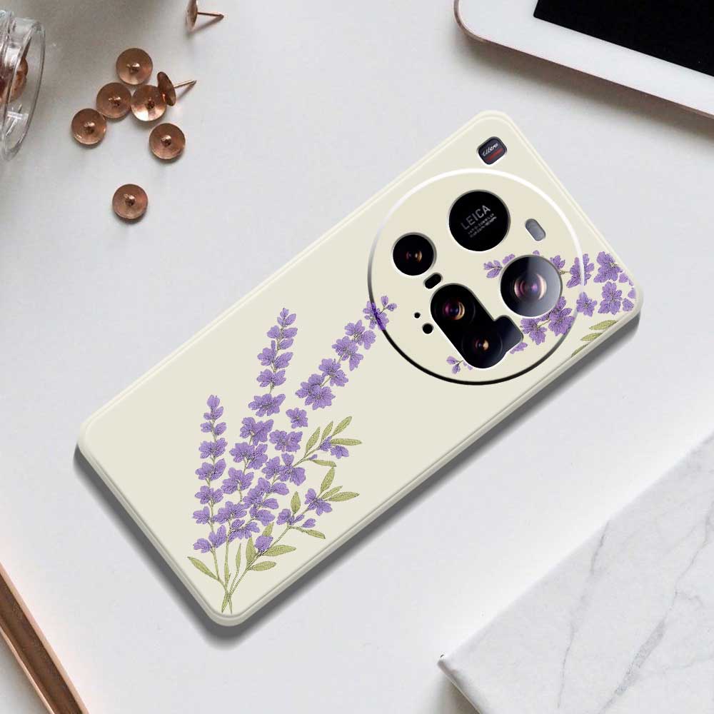 For Xiaomi 15 Ultra Case Lavender Pattern Printing Straight Edge TPU Phone Back Cover