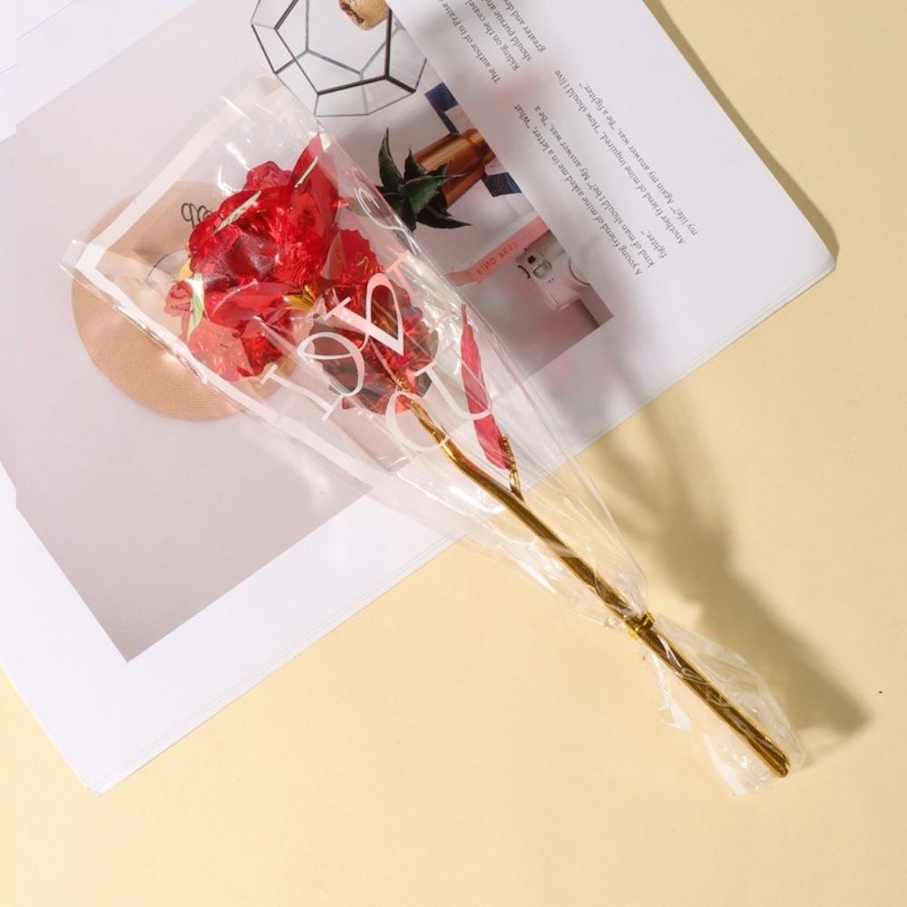 LED Lights Gold Foil Rose Flower Glowing Wedding Fake Flower Valentine's Day