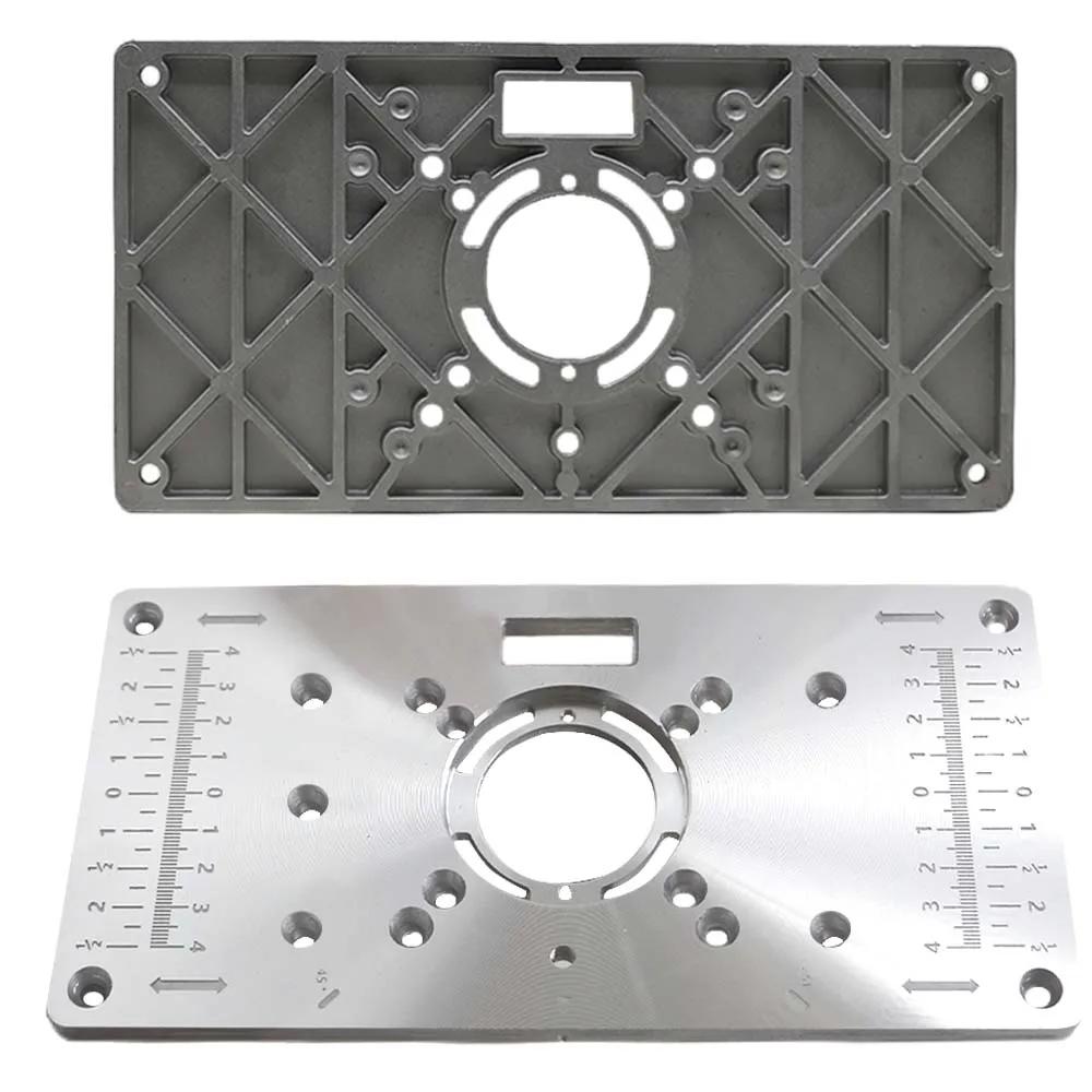 Aluminum Router Table Flip/Insert Plate with 4-Pack Router Insert Rings-Durable&Lightweight Wood Router Tool