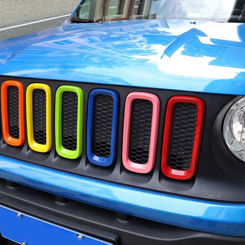 Наклейки для автомобильной решетки ABS, декоративные наклейки для Jeep Renegade 2016, внешние аксессуары для автомобиля