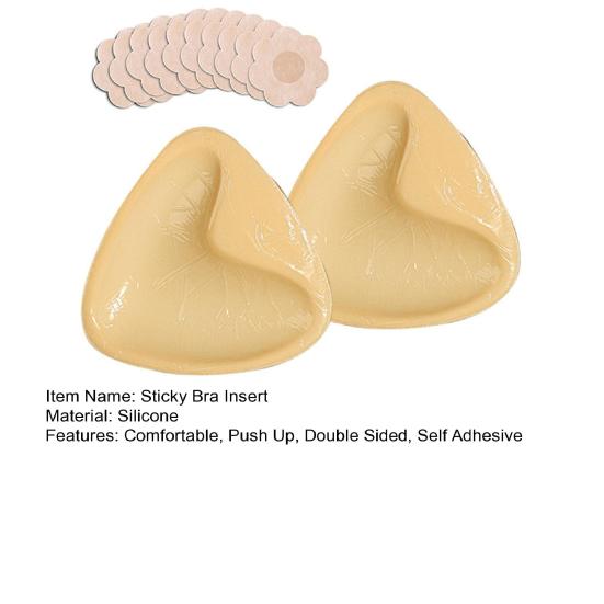 Двусторонние липкие вкладыши для бюстгальтера, многоразовые самоклеящиеся вкладыши для бюстгальтера Push Up, невидимые вставки для бюстгальтера для купальника бикини, спортивный бюстгальтер без бретелек