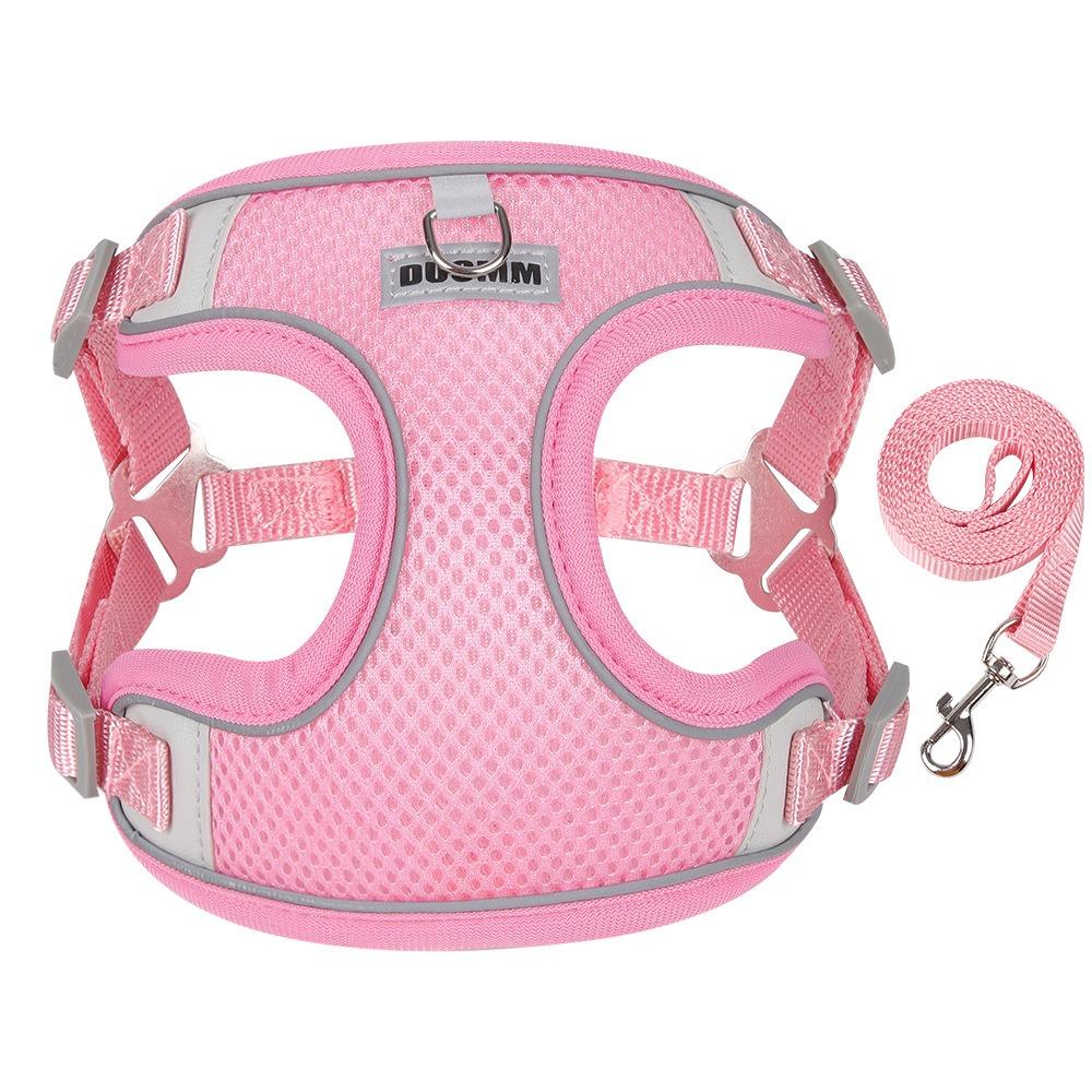 Breathable Mesh Dog Harness and Leash Set Lightweight Adjustable Dog Harness Pet Walking