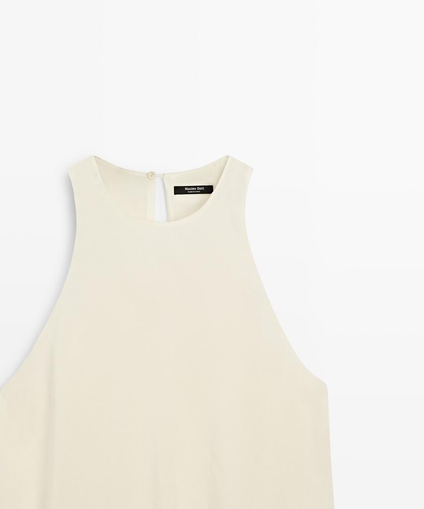 Masimodutti Frill Fluid Midi Dress