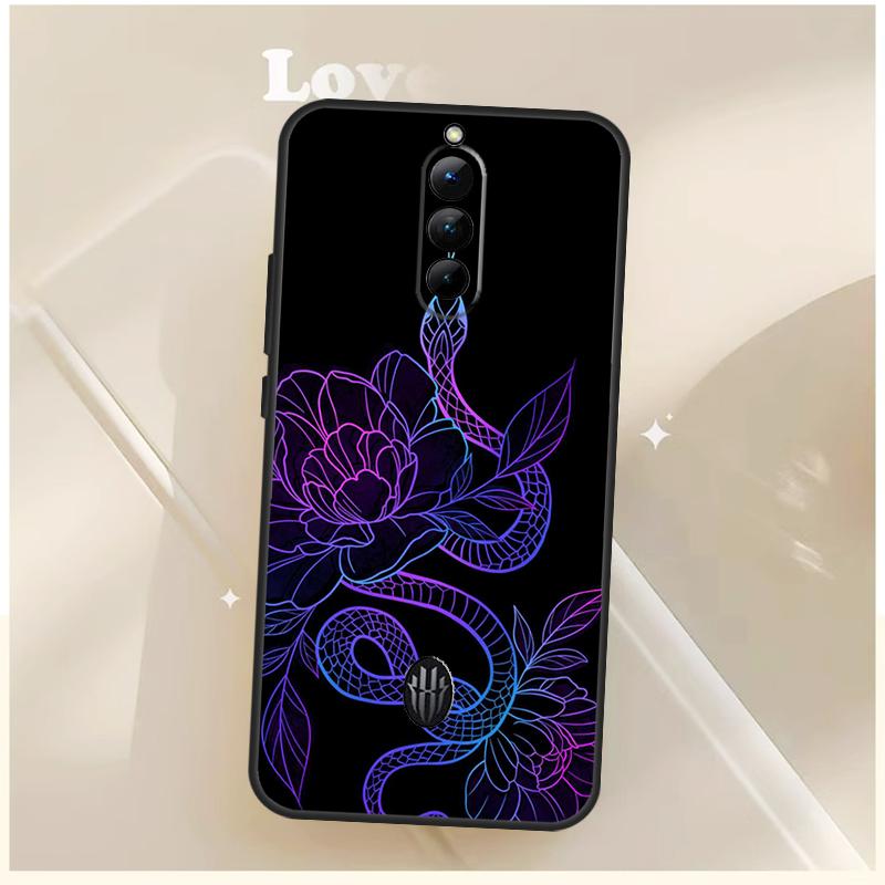 Snake Flower Case For ZTE Nubia Red Magic 11 8 9 10 Pro Plus 8S 9S 10S Pro 6S 7S For RedMagic 10 Air Cover