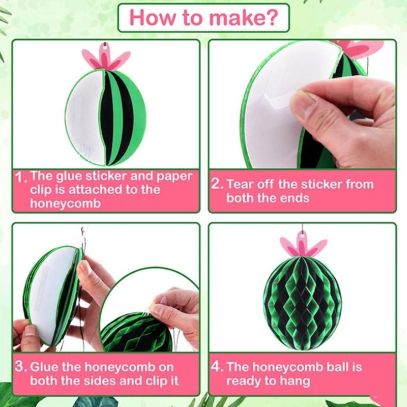 6 шт. Кактус Сотовый шар Украшения для вечеринки Бумажное настенное украшение для дня рождения, свадьбы, тематической вечеринки