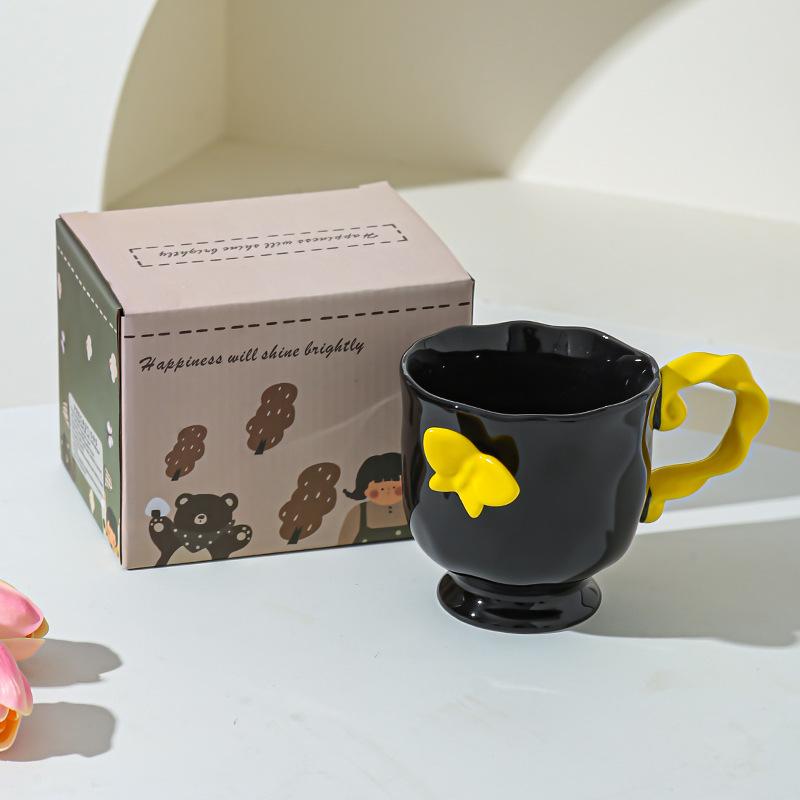 Personalized Design Three-dimensional Butterfly Cup Retro Medieval Girls Coffee Cup Mug Wedding Company Gift Souvenir