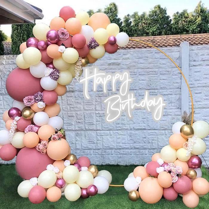 Balloon Garland - Unspecified - Balloon Arch - 100 Pieces - Pink, White, Gold - Party Decoration