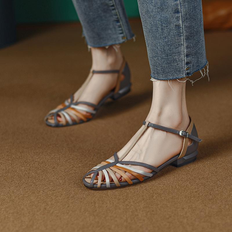 2024 New Summer Women Sandals Party Prom Wedding Pumps Genuine Leather Thin Strap High Heels Fashion Sexy Concise Shoes Woman
