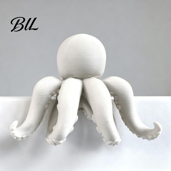 3D Printed Marine Crafts Octopus Figurine, Cute Animal Sculpture for Unique Office Gadgets Computer Monitor Decor, Desk Shelf Ornament, Collectible