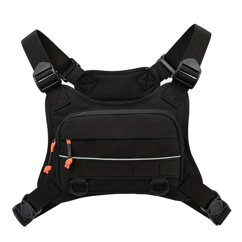 1-Piece Men's Outdoor Chest Bag Made of Oxford Cloth, Suitable for Cycling, Vest-Style Backpack, Trendy Street-Style Small Bag, Outdoor Adventure, Cam