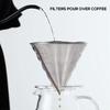 Dovhmoh Reusable Coffee Filter Mesh Paperless Coffee Filter Stainless Steel Cone Filter 3-4 Cup Coffee Drip Filter