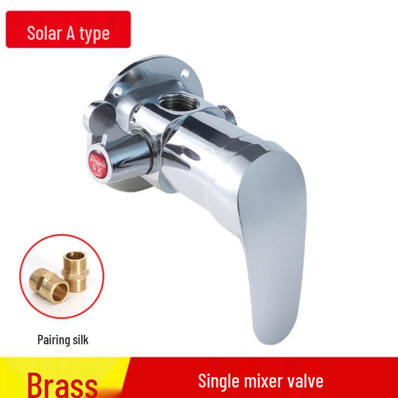 Exposed Shower Mixer Valve with Hot/Cold Faucet and Shower Head for Solar Heaters