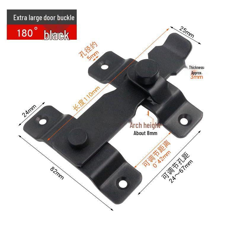 Нержавеющая сталь 90° Задвижка-шпингалет для раздвижных дверей для ванной комнаты и окон