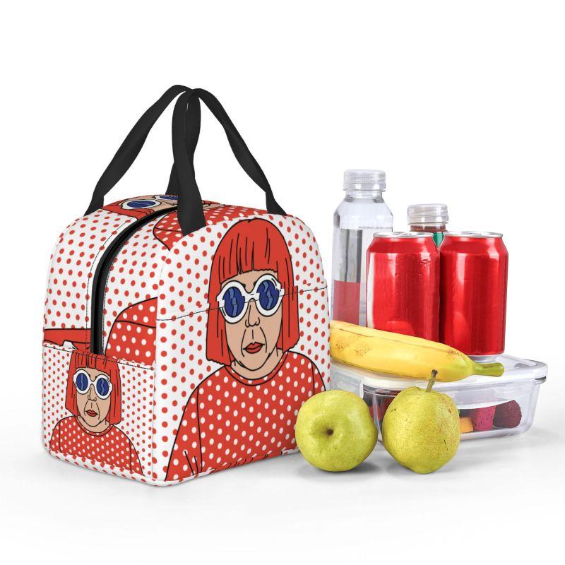 Custom Yayoi Kusama Self Portrait Lunch Bag Women Cooler Thermal Insulated Lunch Box for Children School