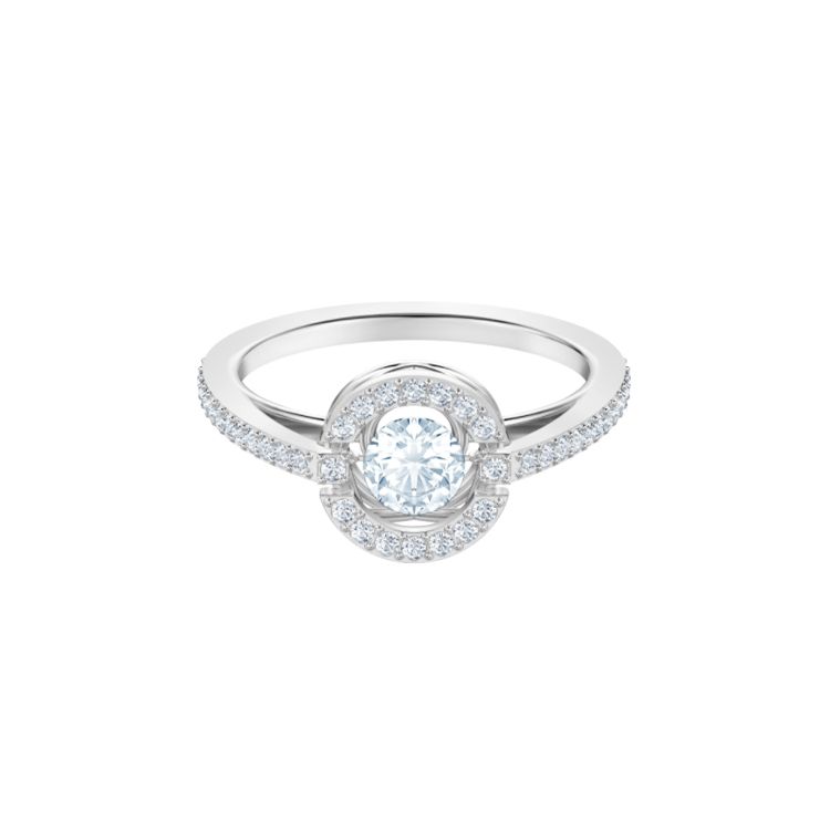Swarovski Сияющий Танец Круглое Кольцо Женское Кольцо Серебро 5482516