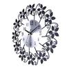 Round Rhinestone Flower Wall Clock Living Room Home Restaurant Hanging Decor