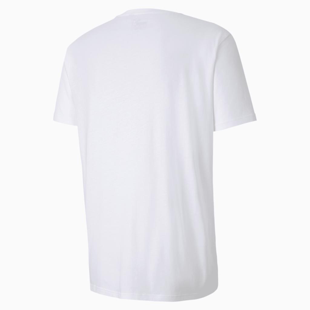 Puma Graphic Box Logo Print Crew Neck T-Shirt Men Tops White 598625-02