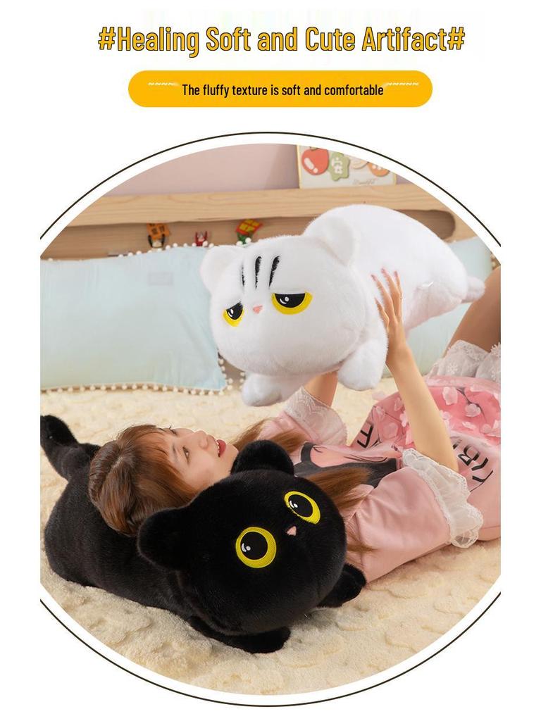 Cross-Border Plush Cat Pillow – Cute Long Striped Cushion Toy