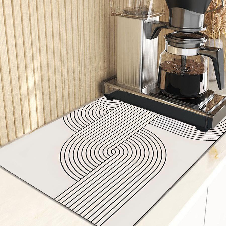 Резиновый коврик для сушки, нескользящий кухонный коврик с суперабсорбентом, защитный коврик для столешницы, кухонные принадлежности, коврики для кофемашины
