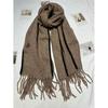 New Ins Versatile Atmosphere Solid Color Dog Tooth Edge Imitation Cashmere Scarf Thickened Large Version Scarf Shawl