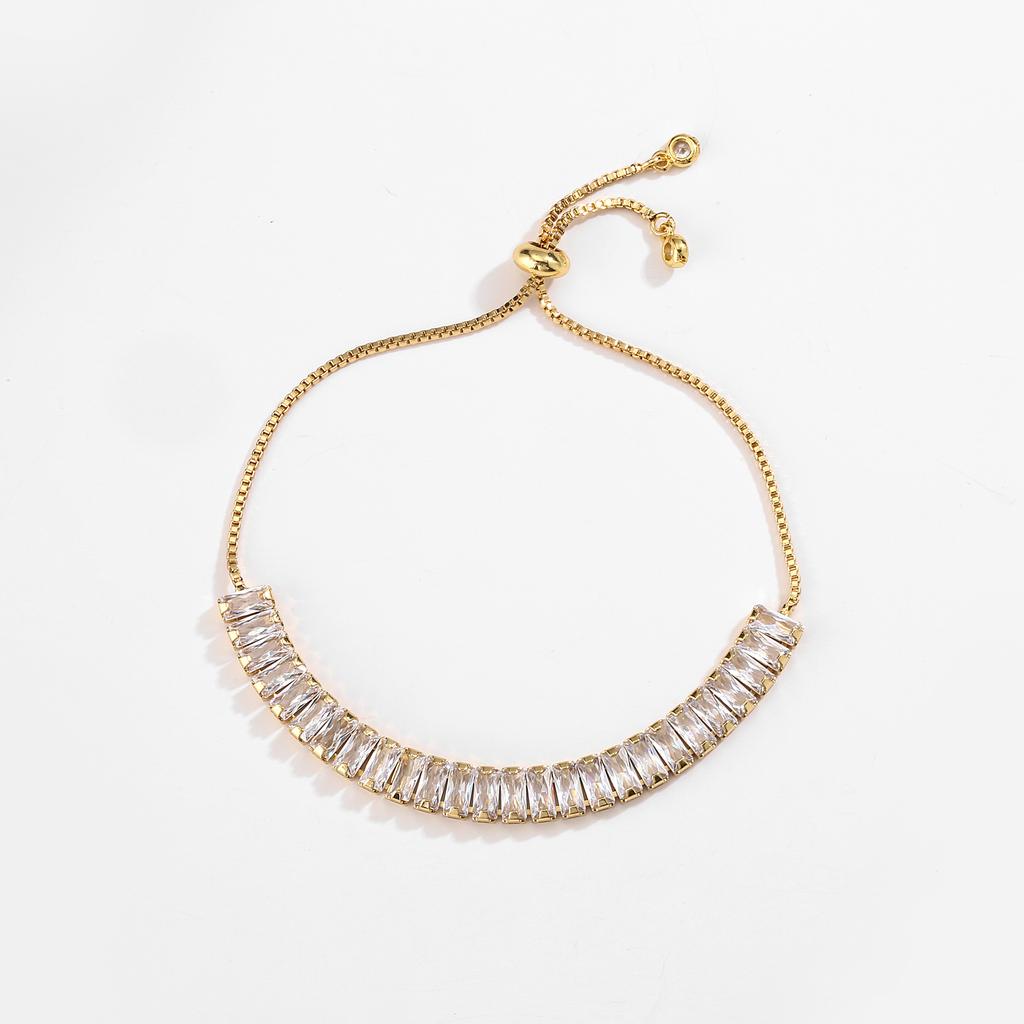 18K Gold Plated Brass CZ Teenis Necklace Bracelet,Promotion Beat Lady Luxury Bling CZ Chokers,Iced Out 3A Zircon 4MM Necklace