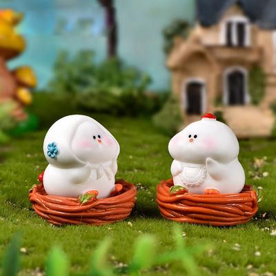 1 шт. милые фигурки животных миниатюры цыплят семья мини-цыплят смоляные поделки бонсай микро ландшафтное украшение настольный орнамент