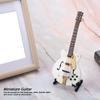 7in White Miniature Electric Guitar Replica with Box Instrument Model Ornaments Christmas Gifts