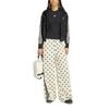 Adidas Satin Polka Dots Wide Leg Pants Off White Women Bottoms KV1168