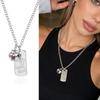 Simple Yet Elegant Silver Chain Necklace Decoration With A Delicate Fruit Shaped Charm