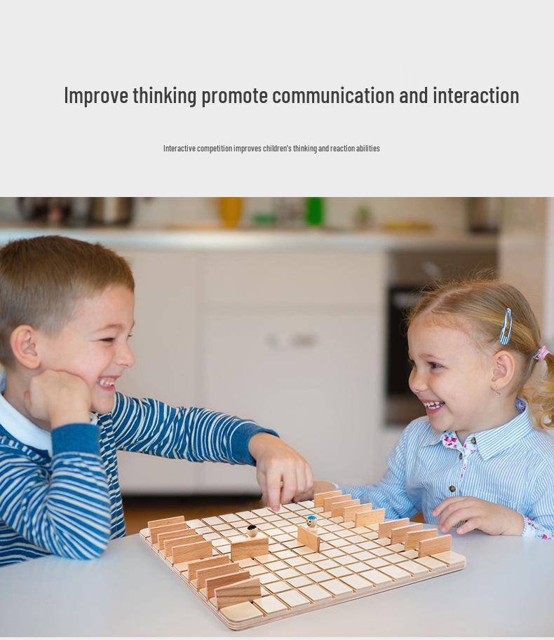 Children's Educational Strategy Chess Game - Wooden Logic and Intelligence Table Toy