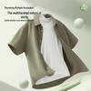 Warrior Мужская повседневная рубашка с коротким рукавом, свободного кроя, с текстурой