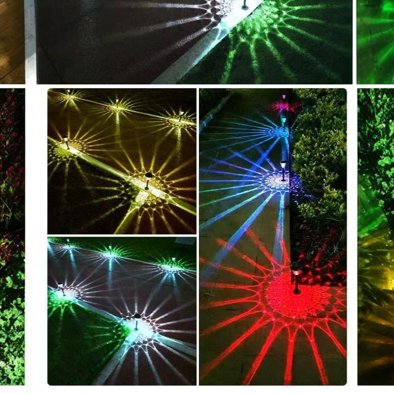 Уличные солнечные садовые фонари, RGB-цветомузыка, проекция, от заката до рассвета, для двора, дорожки, ландшафтного дизайна
