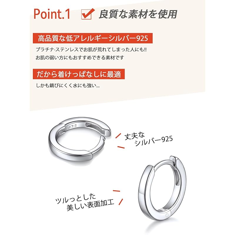 FaithHeart Hoop Earrings Ladies Silver 925 Ring Earrings Smaller Compatible with Metal Allergies Hoop Earrings Mens Zircoa Leave It On Simple Set of 2