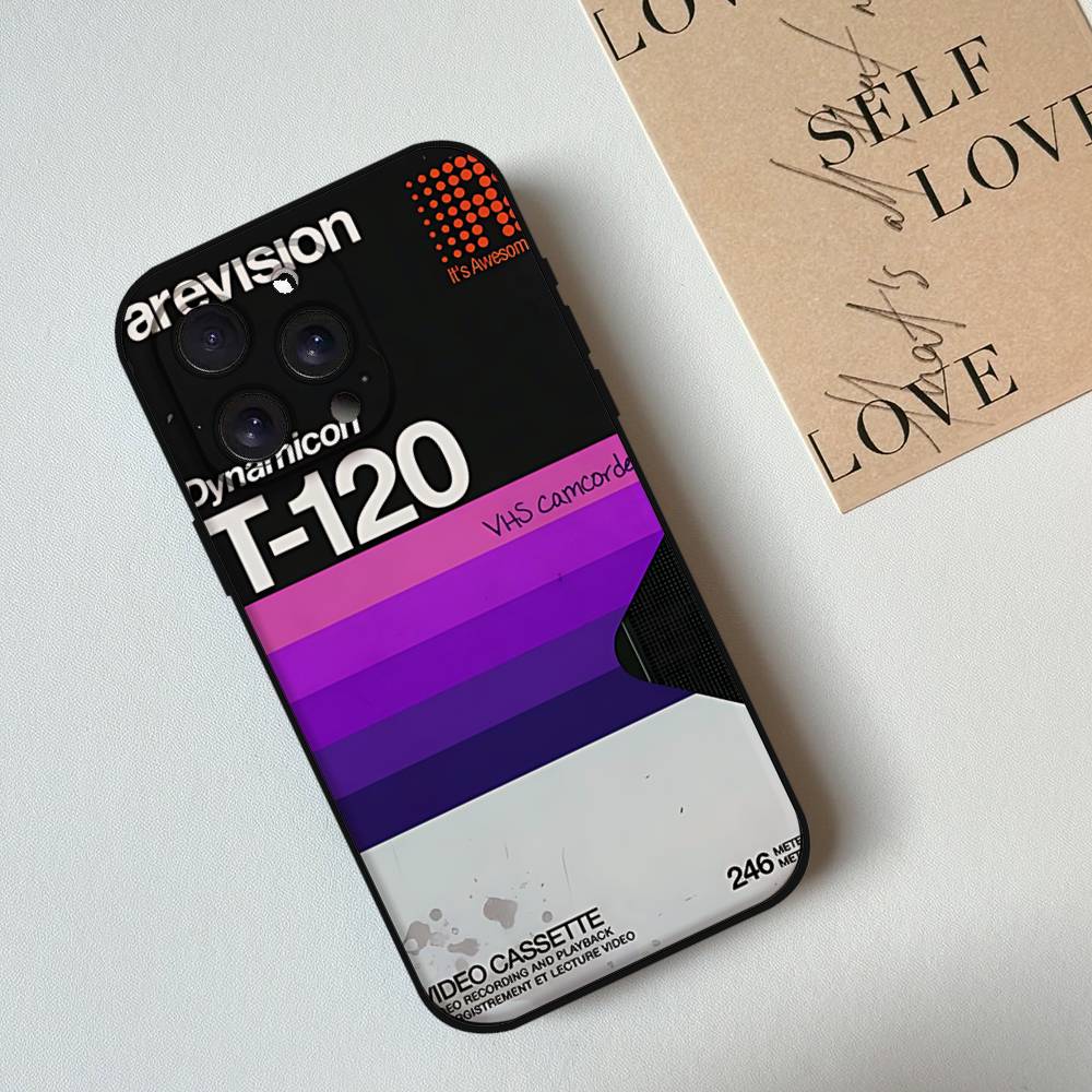 Ретро VHS Видеокассета Чехол для Телефона Чехол для Телефона Для Iphone 17 16 15 11 13 14 Pro Max X Xr Xs Max 12mini Черный Чехол