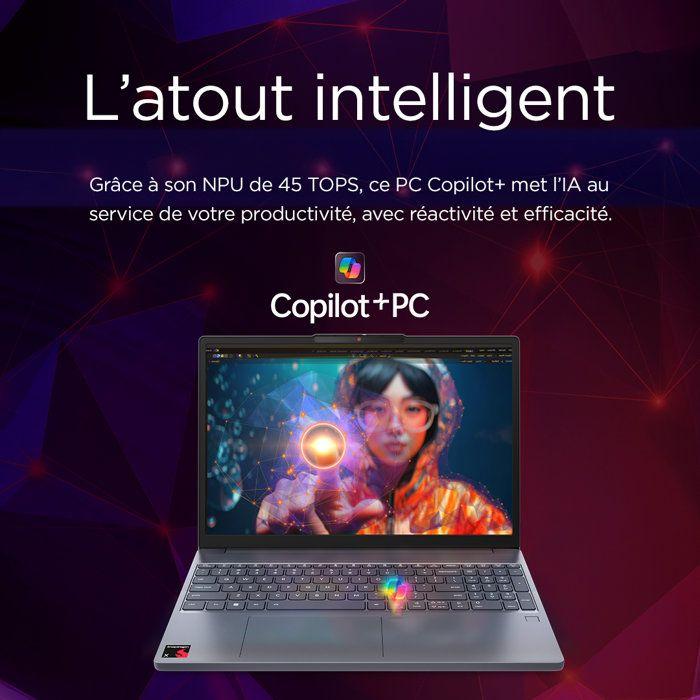 PC portable LENOVO IdeaPad Slim 3 15Q8X10 | Windows 11 - 15,3" WUXGA IPS - Snapdragon X X1-26-100 - RAM 16 Go - SSD 512 Go - AZERTY