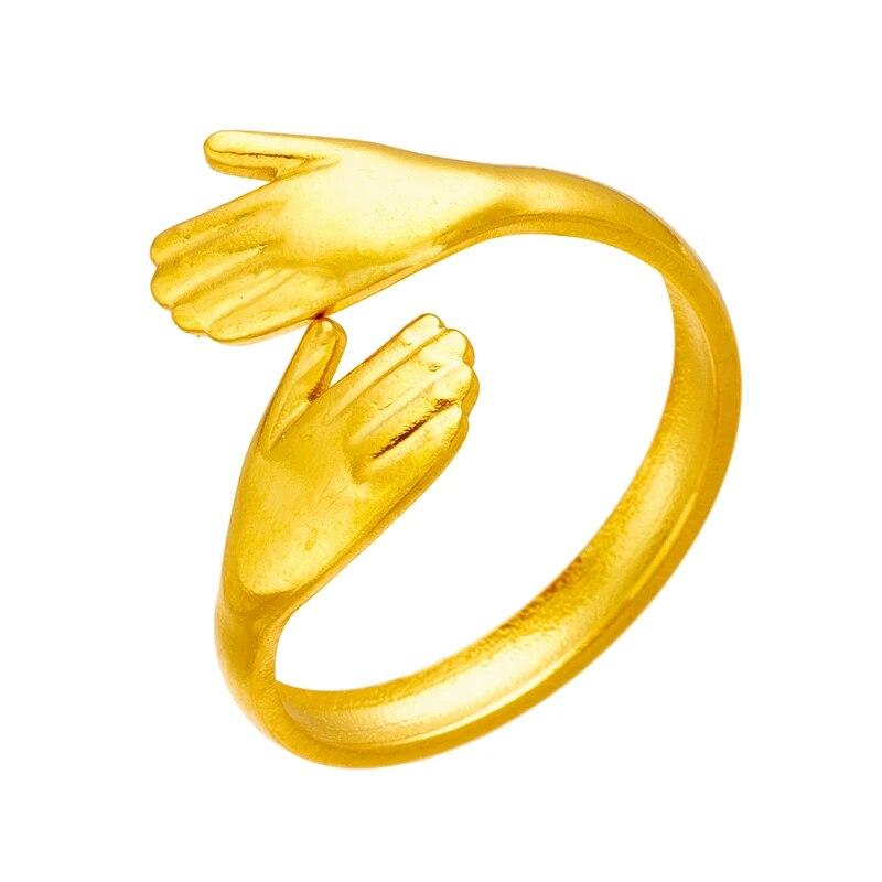 Нержавеющая сталь 316L, креативное кольцо для объятий, женский дизайн, открытое кольцо для девочек, вечерние ювелирные изделия, подарок