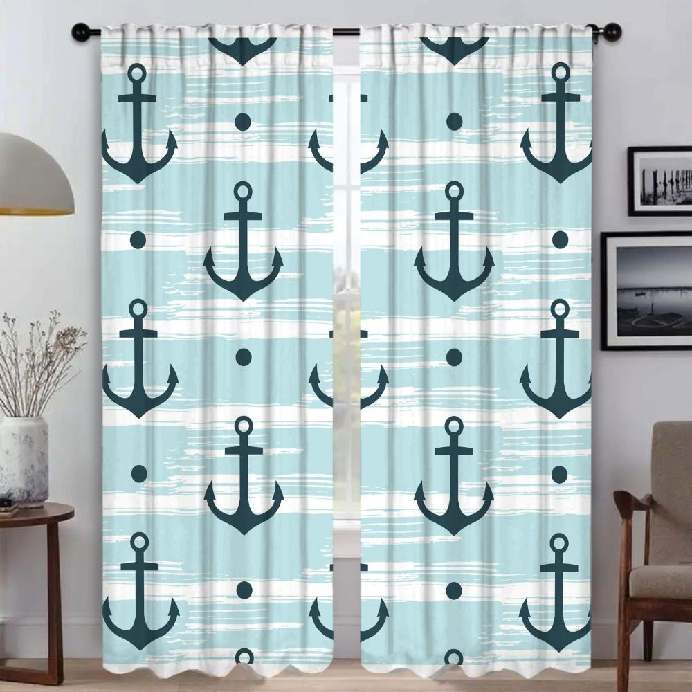 Кухонные шторы Детская комната Якорь Шторы для гостиной Шторы от комаров Шторы для камеры Украшения на Хэллоуин Раздел