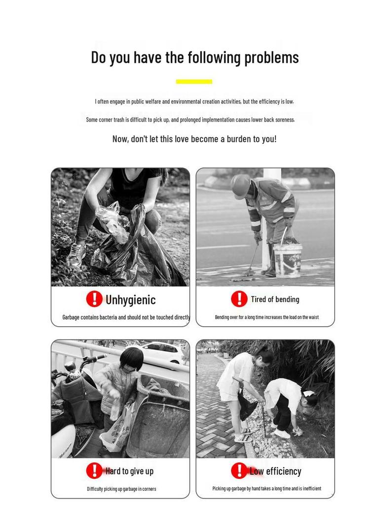 Retractable Folding Household Reacher Outdoor Hygiene Tongs - Thickened Sanitation Multifunctional Trash Picker.