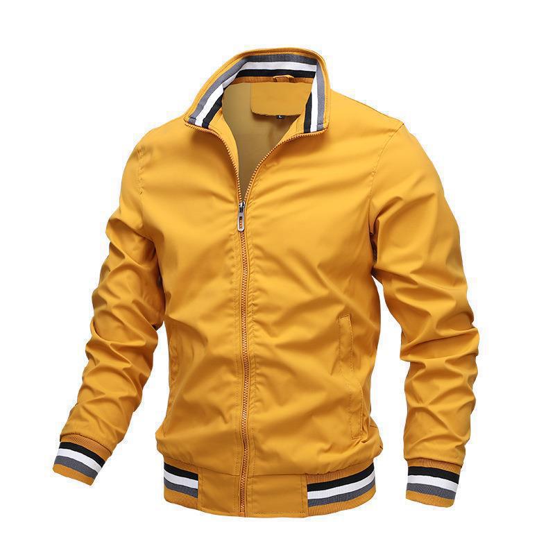 Autumn Men's Casual Solid Color Jacket Set