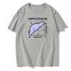 Hippo Sleeping On Math Problem Print Man Tshirts Summer Tshirt Breathable O-Neck Short Sleeve Harajuku Loose Tshirt Cotton Tops