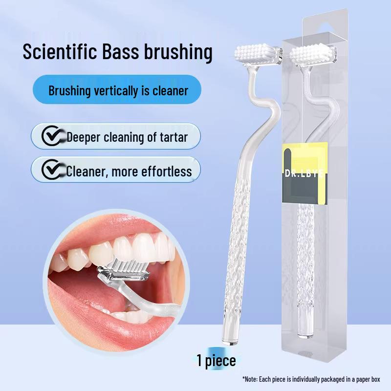 S-Shaped Toothbrush with Soft Bristles – Family Pack for Adults; Effective On Gums and Tongue, Ideal for Interdental Cleaning