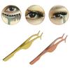 Stainless Steel False Eyelashes Tweezer Humanized Arc Clip Head Glitter Anti Slip Handle
