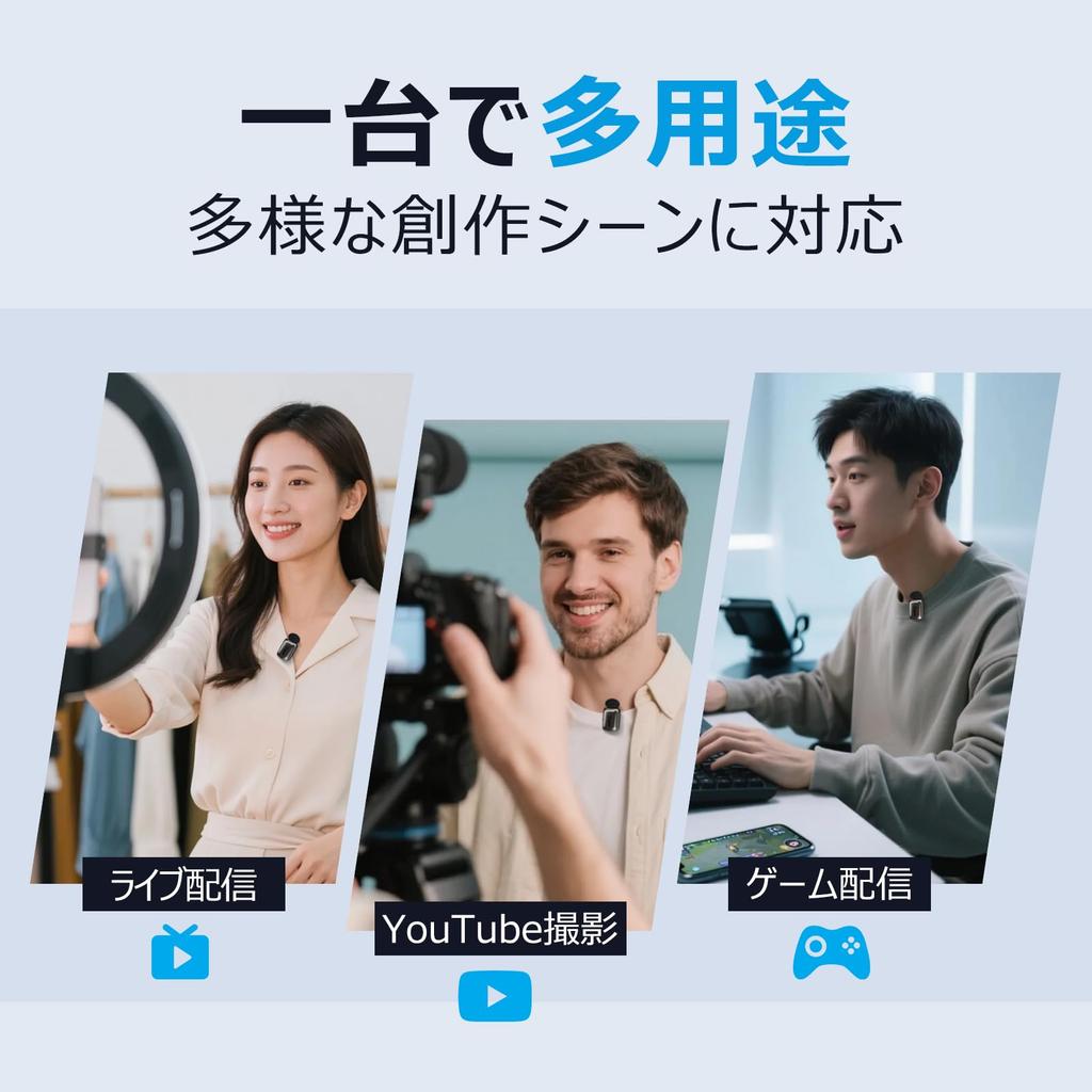 Wireless Lapel Microphone (2TX+1RX+Charging Case), Lightning Connection, Compatible with Phones and iPads, Instant Connection, Noise Cancellation,