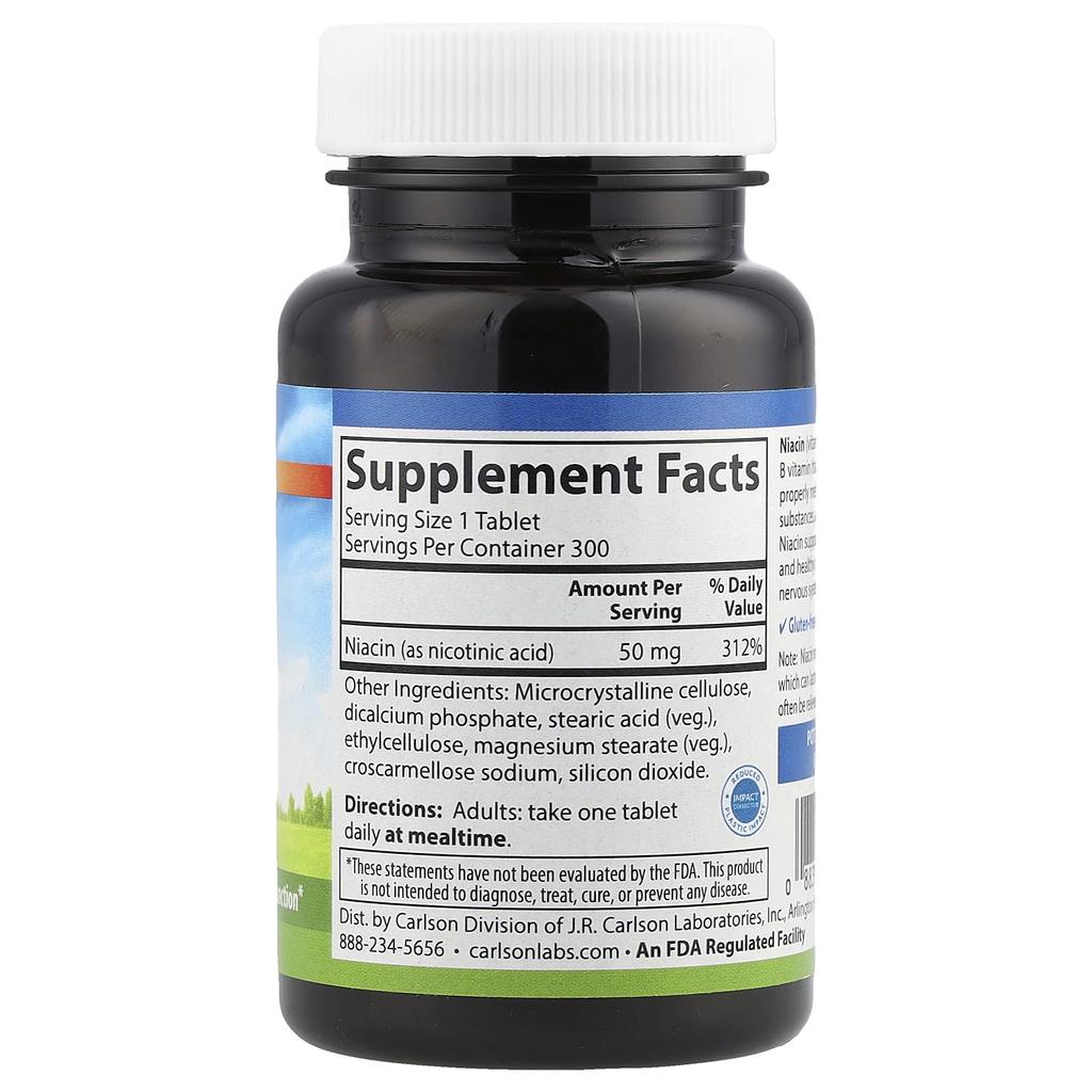 Niacin, 50Mg, 300 Tablets
