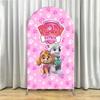  Arch Backdrop Cover Thick Fabric Custom Party Decoration Pink Paw Print Character Birthday Baby Shower Decor Event