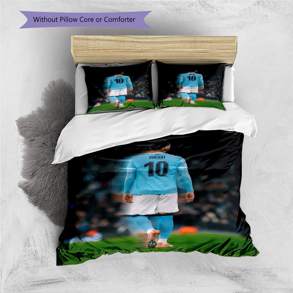 Rayan Cherki Pattern Bedding Home Decoration Birthday Gift ( 1 duvet cover + 2 pillowcase, without core),fan merchandise.