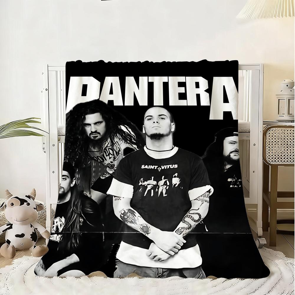 P-Pantera Band Throw Kid-Friendly Flannel Throw Blanket Soft Warm Anti-Static Washable All Season