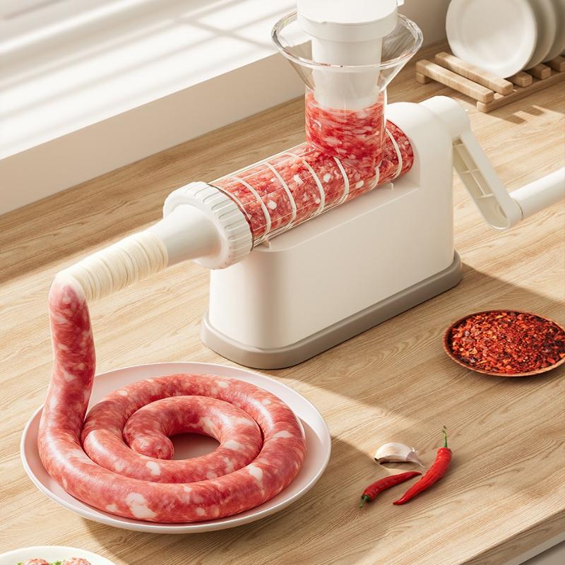 Manual Sausage Stuffer Machine Meat Grinder Filling Maker With Tubing Units For Homemade Production
