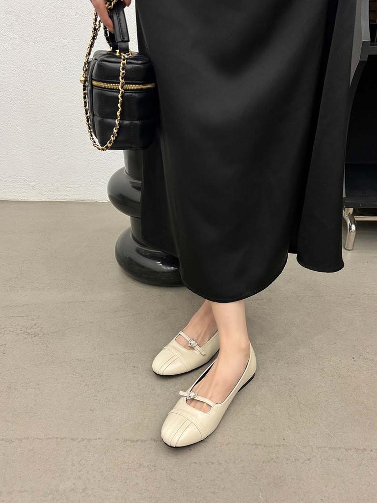 Модные женские лоферы с круглым носком, повседневные туфли-мюли, бежевые, коричневые, серебристые, черные 2024 г. Новые поступления, осенне-весенние туфли для балета