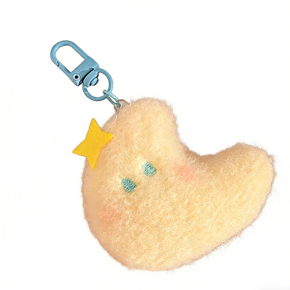 Cartoon Plush Star Pendant Good Luck Star Moon Keychain Key Ring Bag Hanging Charms Girls